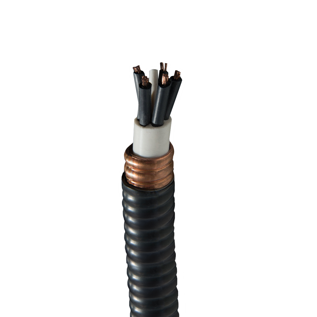 Exane VITALink MC Transit is an armoured power cable with a two-hour fire rating. A low smoke zero halogen jacket surrounds corrugated welded copper armour and Fire-Roc insulation to give the annealed copper wire maximum protection.