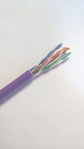 CAT 5 enhanced UTP LSOH violet is a 4 pair, unscreened ethernet cable used for high quality data transmission in buildings where low smoke zero halogen properties are crucial