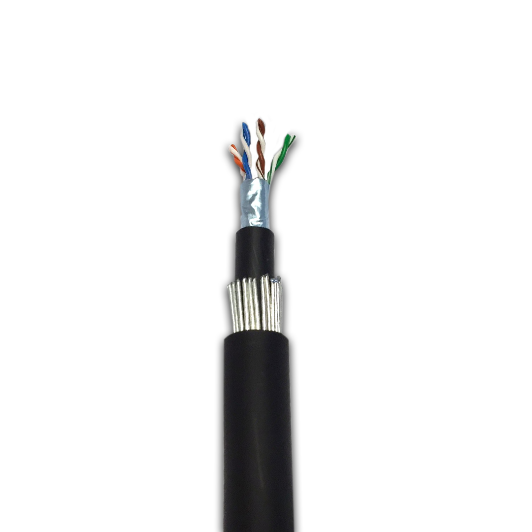 CAT 6 FTP LSOH SWA black is a four pair, foil-screened data cable used for high quality data transmission