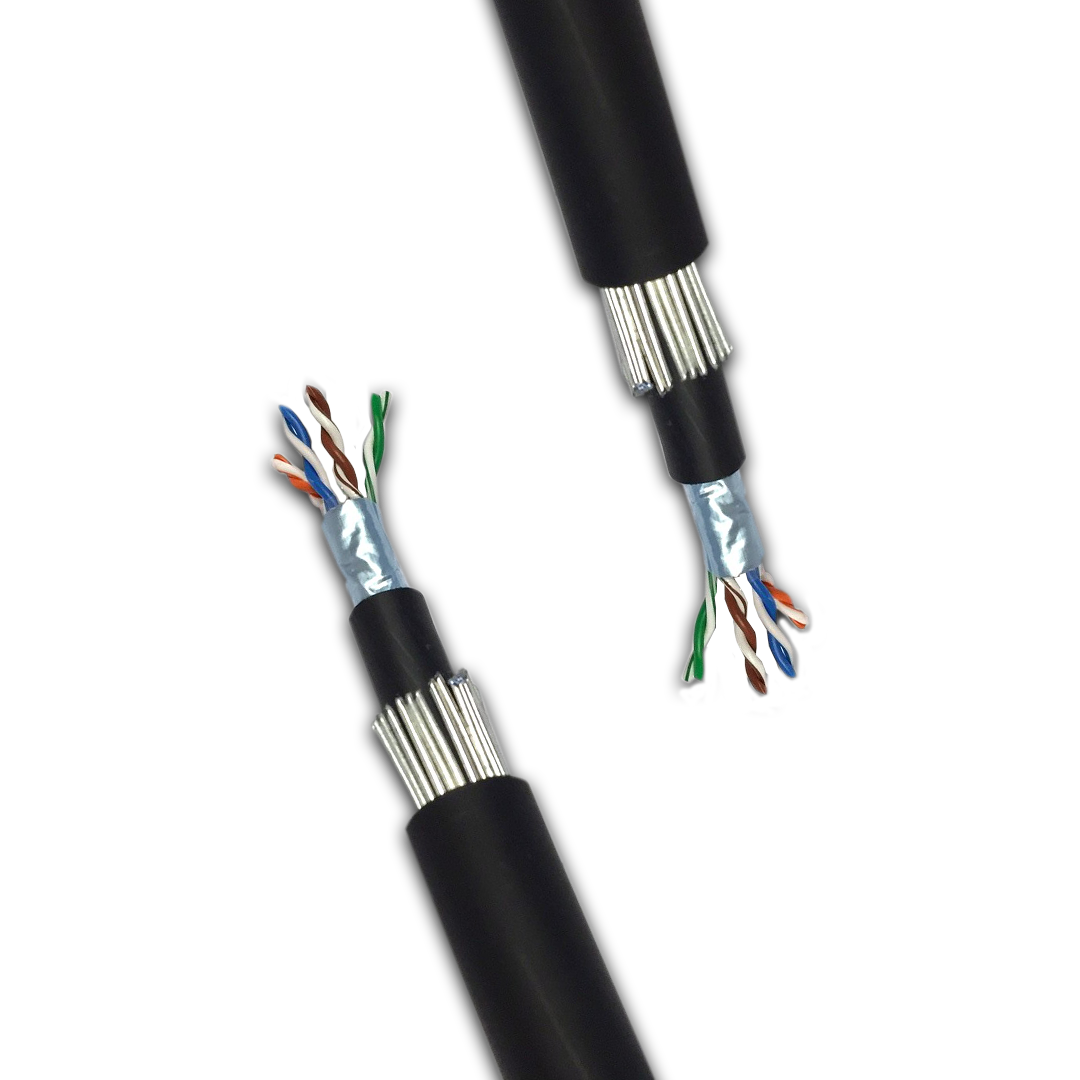 CAT 6 FTP LSOH SWA black is a four pair, foil-screened data cable used for high quality data transmission