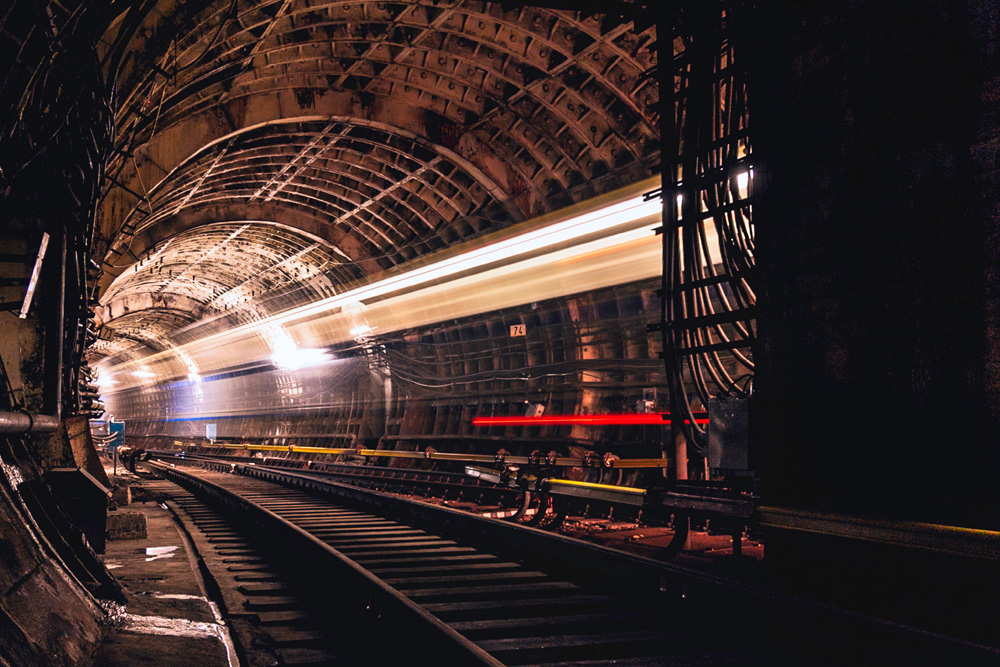 A large subterranean tunnel under construction