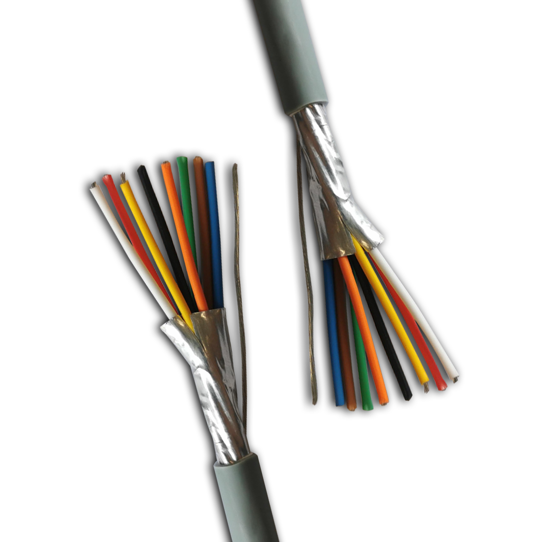 Two As Type 9538 LSOH 600V is a 24AWG (0.22mm) 8 core cables with an overall screen and a grey LSOH sheath.