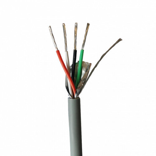 As Type 9418 LSOH 600V is a 18 AWG (0.79mm) 4 core cable with an overall screen and a grey UV resistant LSOH sheath.